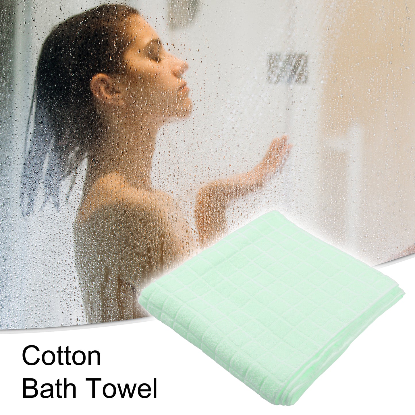 1 Pc Soft Plain Cotton Bath Towel for Shower, Gray 28.74"x55.12"
