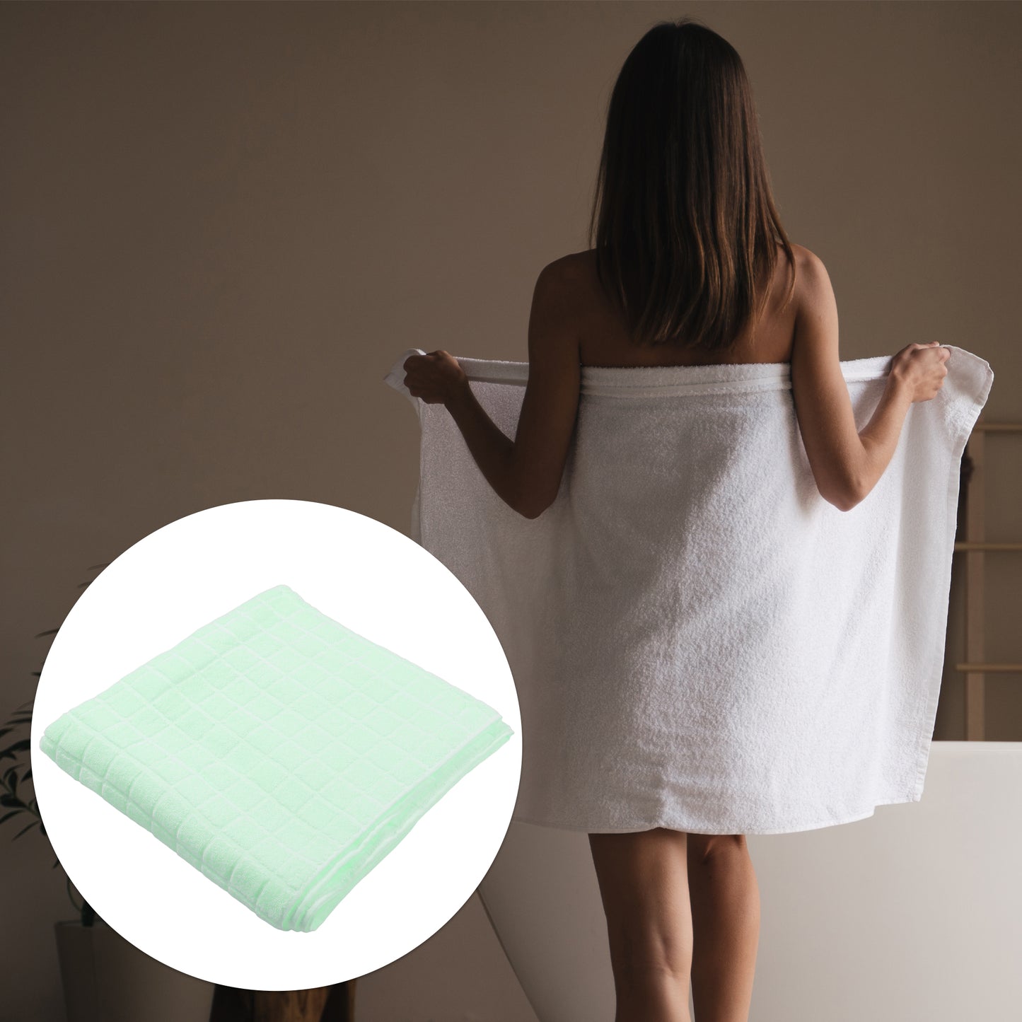 1 Pc Soft Plain Cotton Bath Towel for Shower, Gray 28.74"x55.12"