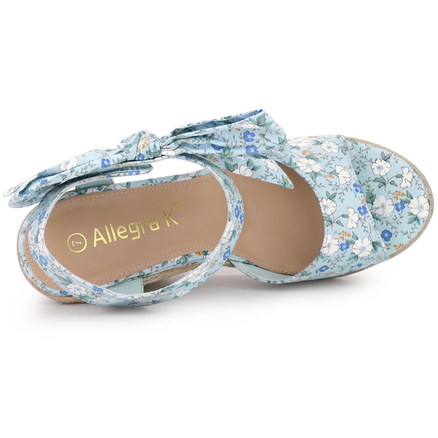 Women's Floral Printed Slingback Espadrille Wedge Sandals