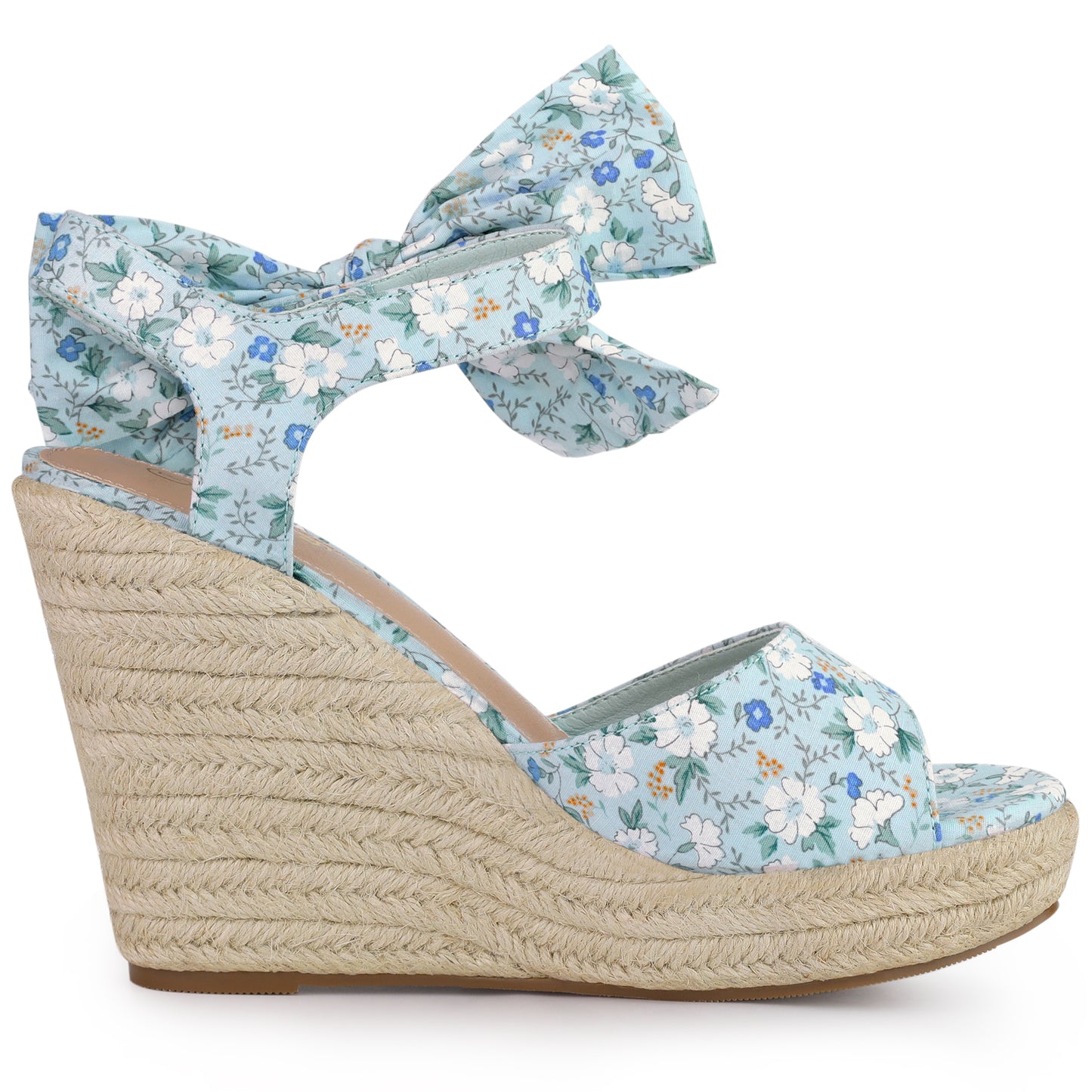 Women's Floral Printed Slingback Espadrille Wedge Sandals