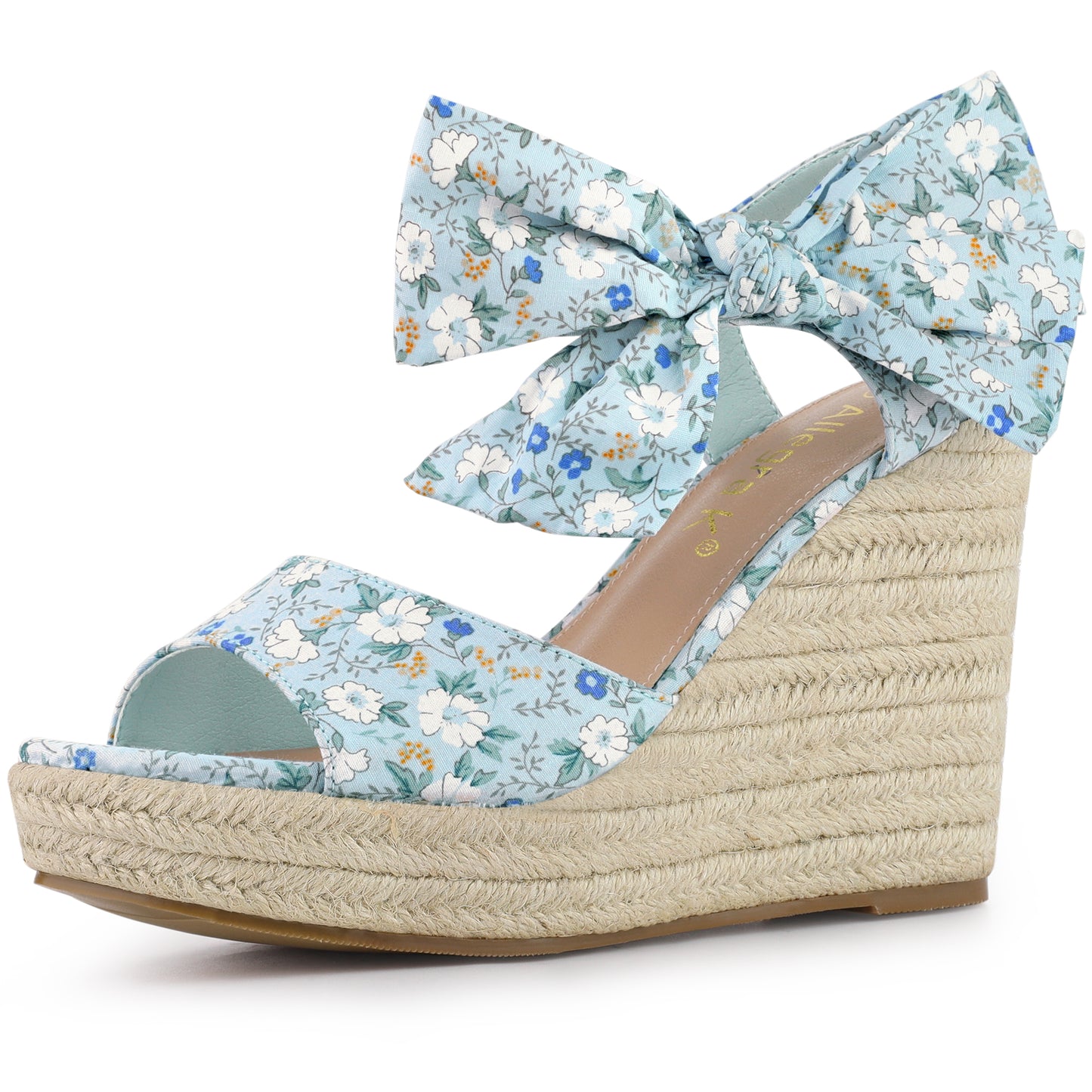 Women's Floral Printed Slingback Espadrille Wedge Sandals
