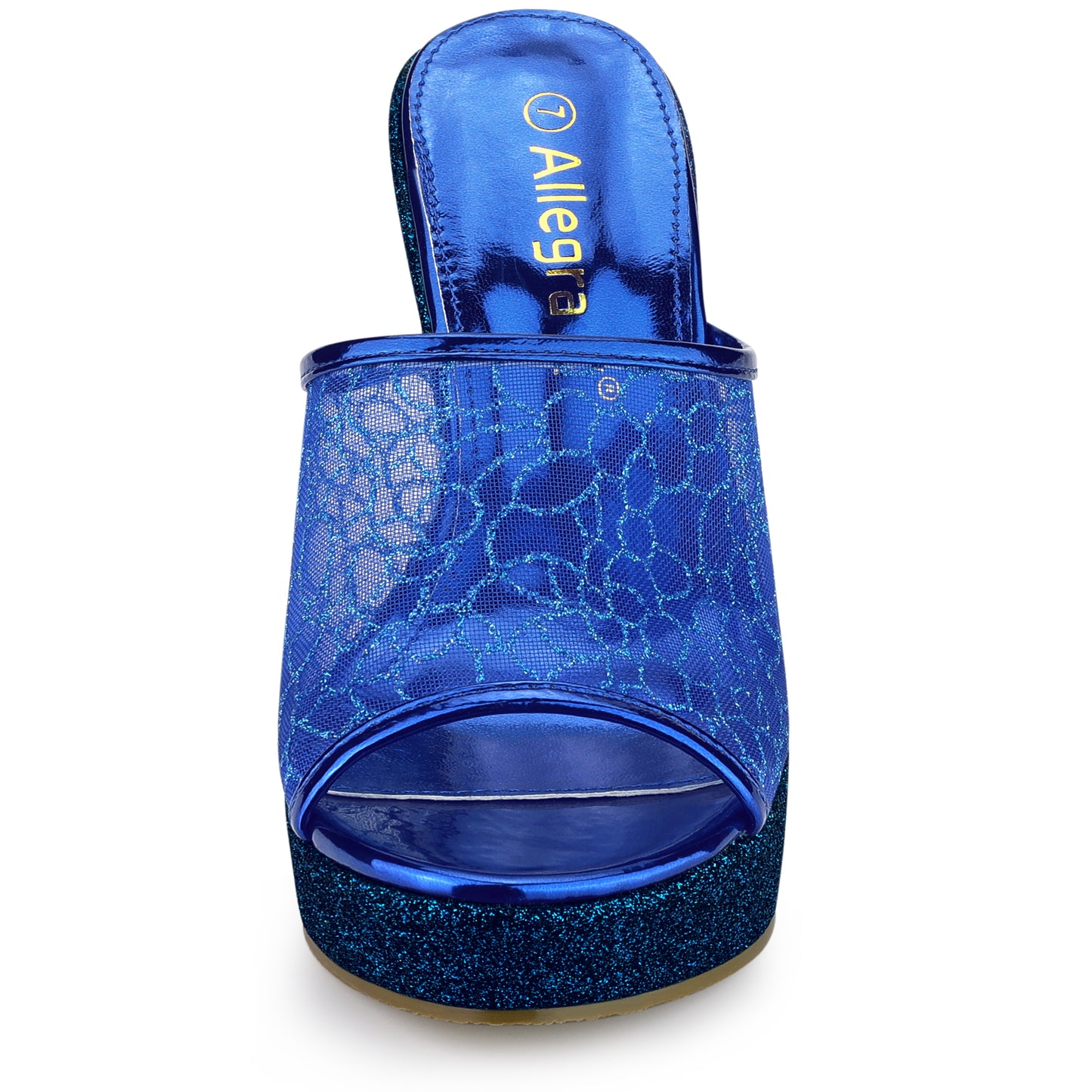 Women's Glitter Platform Wedges Slip On Wedge Sandals