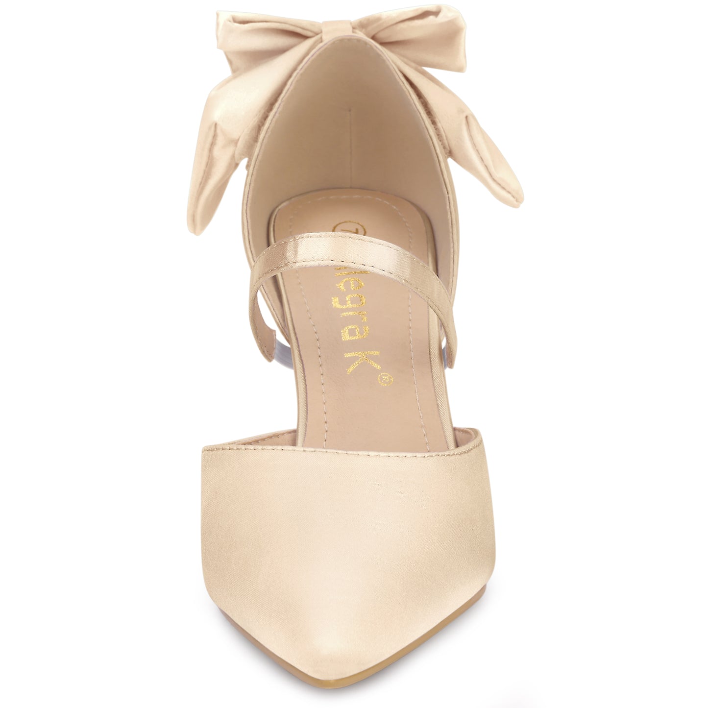 Women's Pointed Toe Bow Satin Stiletto Heels Pumps