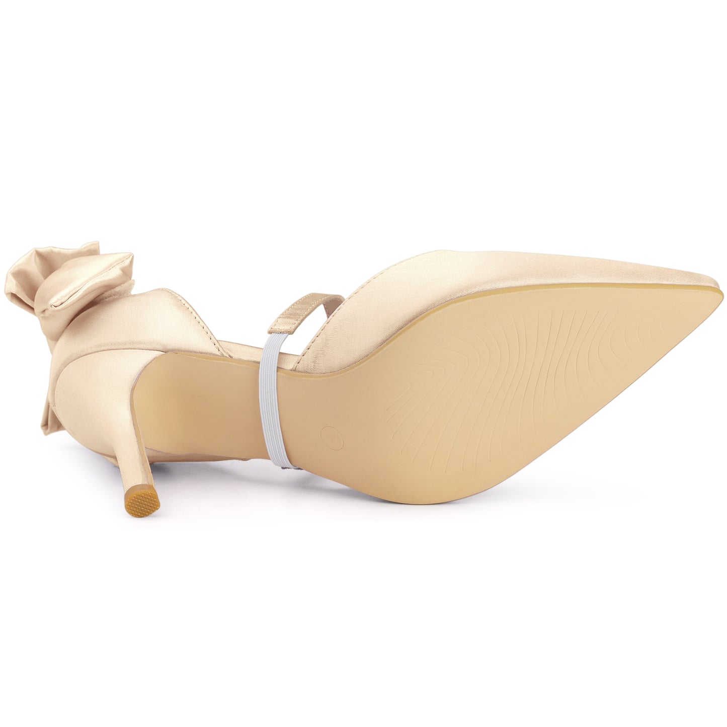 Women's Pointed Toe Bow Satin Stiletto Heels Pumps