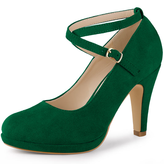 Zapatos Mary Jane con plataforma y tiras cruzadas para mujer