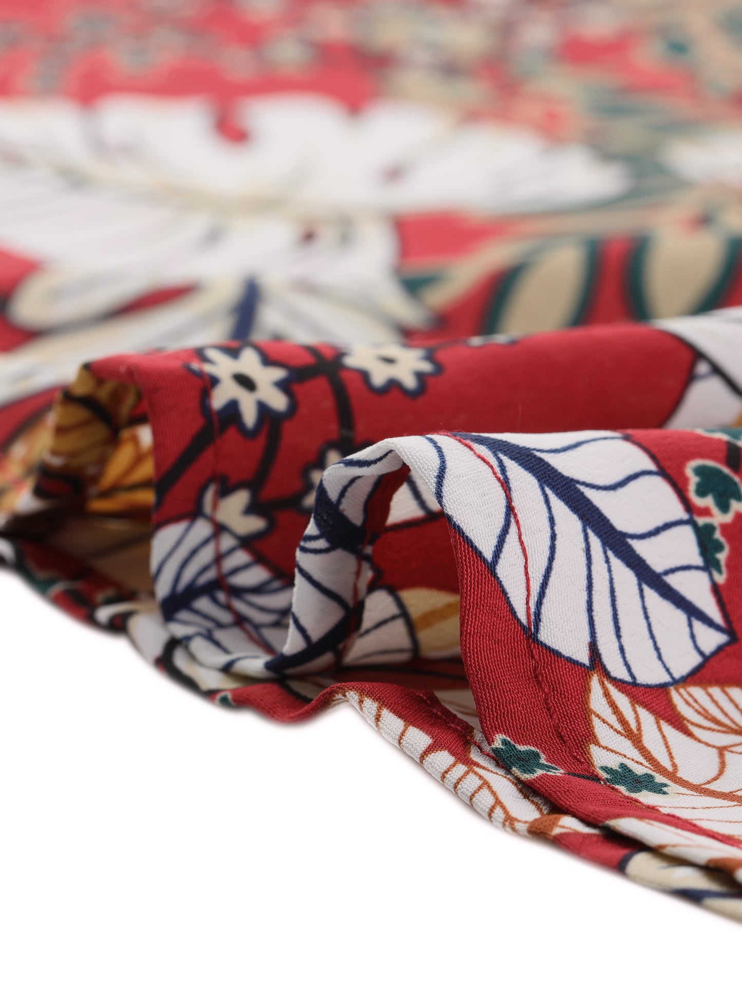 Women's Tropical Smocked Waist High Low Flowy Maxi Skirt