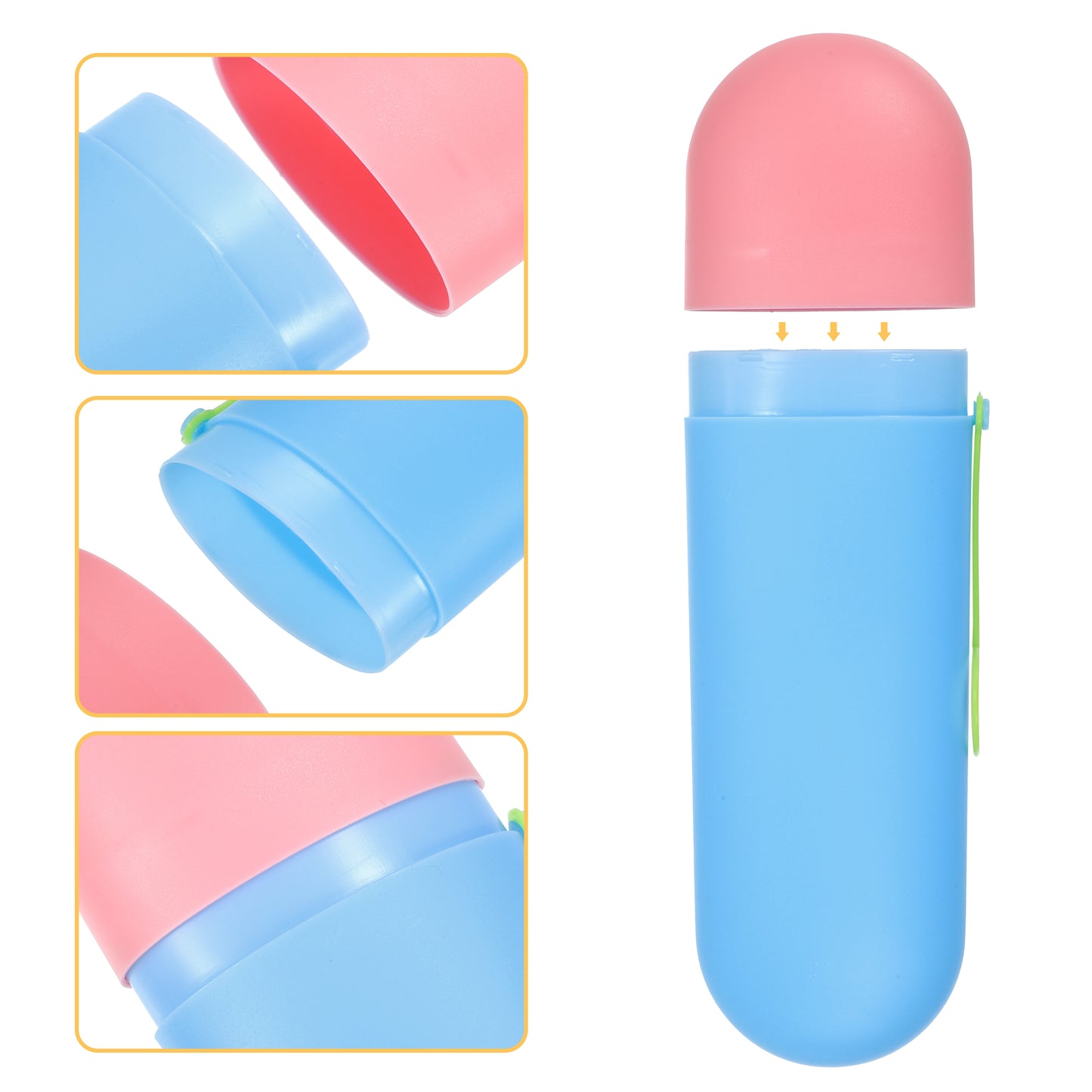 1 Pc Portable Plastic Traveling Toothbrush Holders Case, 7.87"x2.36"x1.38" Pink Dark Blue
