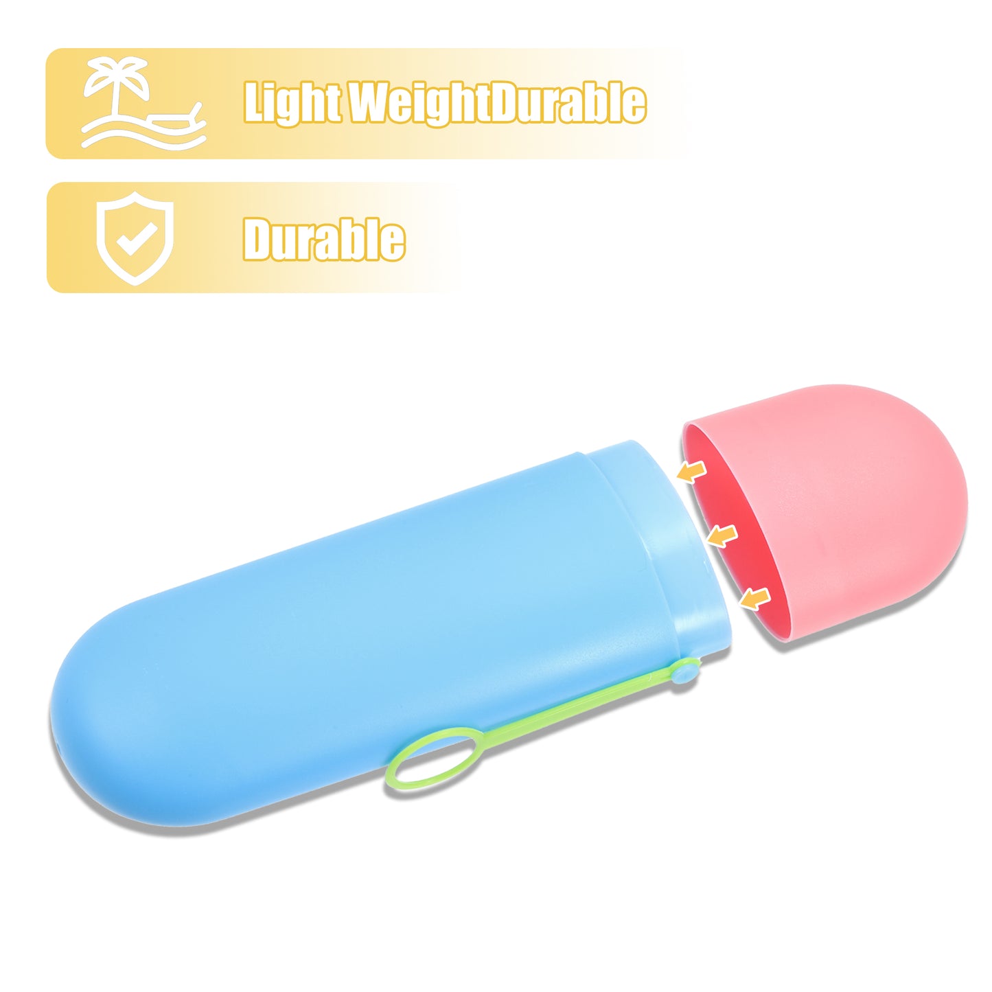 1 Pc Portable Plastic Traveling Toothbrush Holders Case, 7.87"x2.36"x1.38" Pink Dark Blue