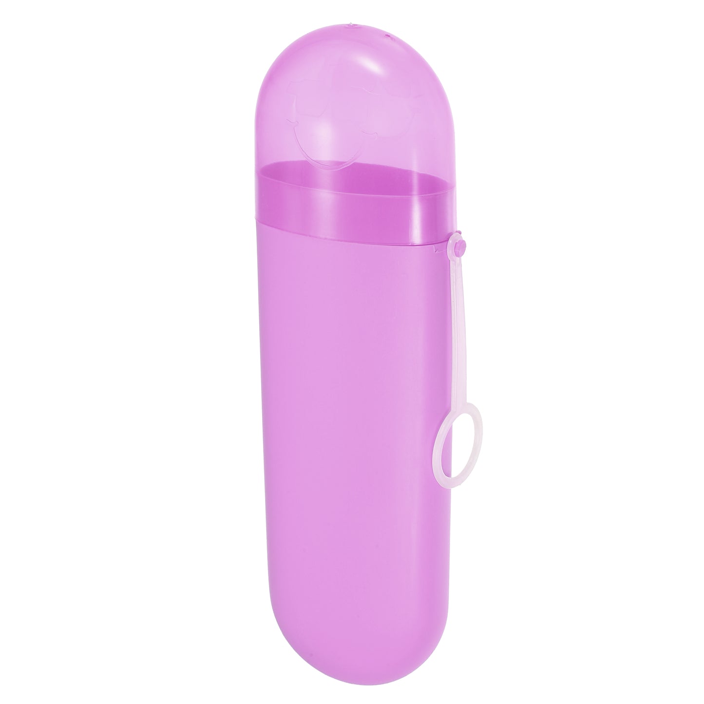 1 Pc Plastic Portable Toothbrush Case with Hook for Travel, 8.07"x2.36"x1.38" Purple