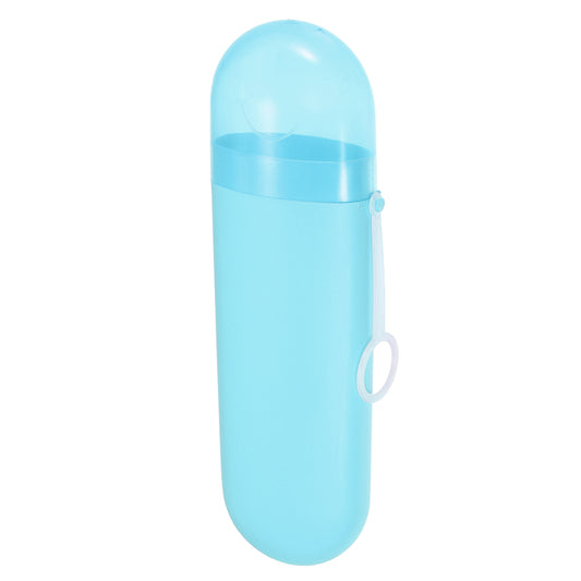 1 Pc Plastic Portable Toothbrush Case with Hook for Travel, 8.07"x2.36"x1.38" Blue
