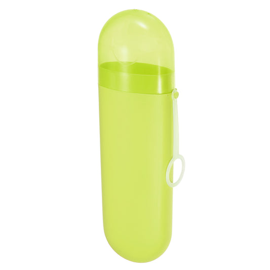 1 Pc Plastic Portable Toothbrush Case with Hook for Travel, 8.07"x2.36"x1.38" Yellow