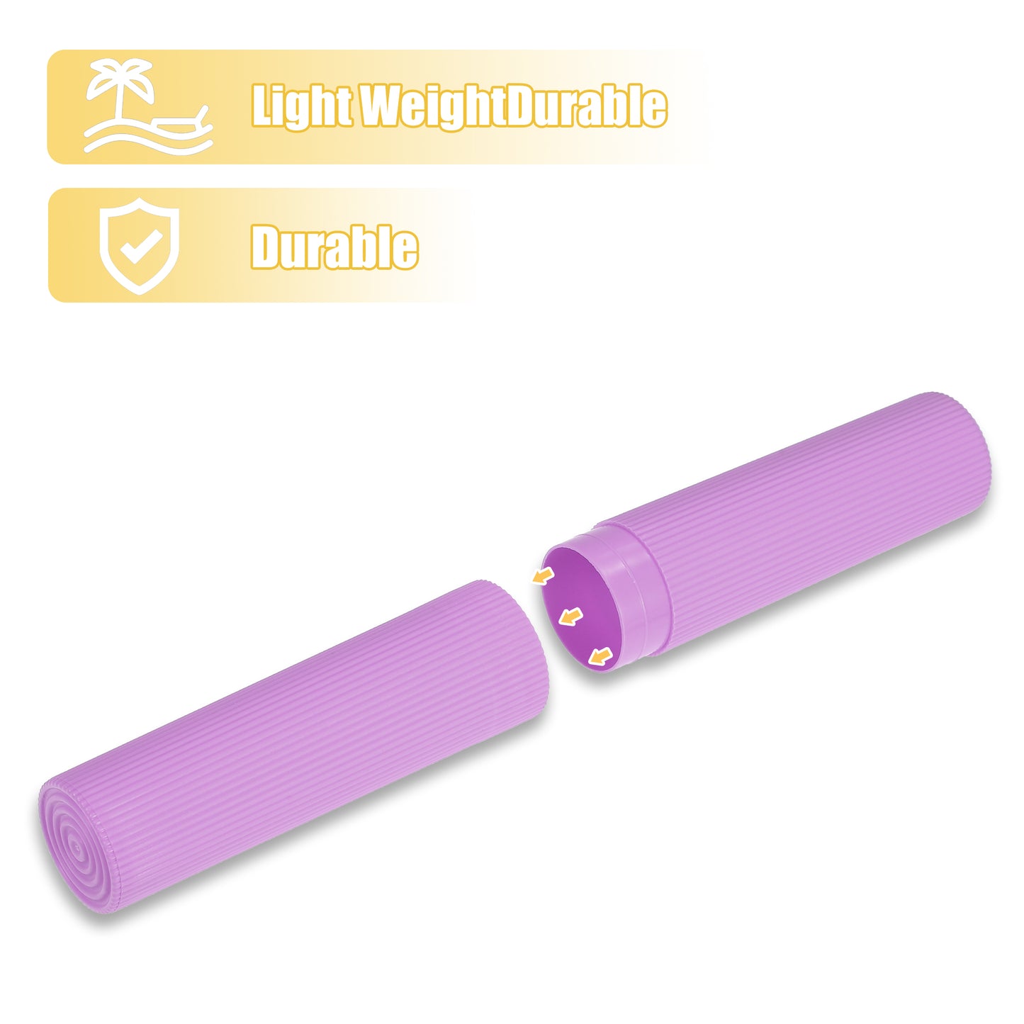 1 Pc Vertical Stripe Plastic Toothbrush Case for Travel 7.87"x1.18" Purple