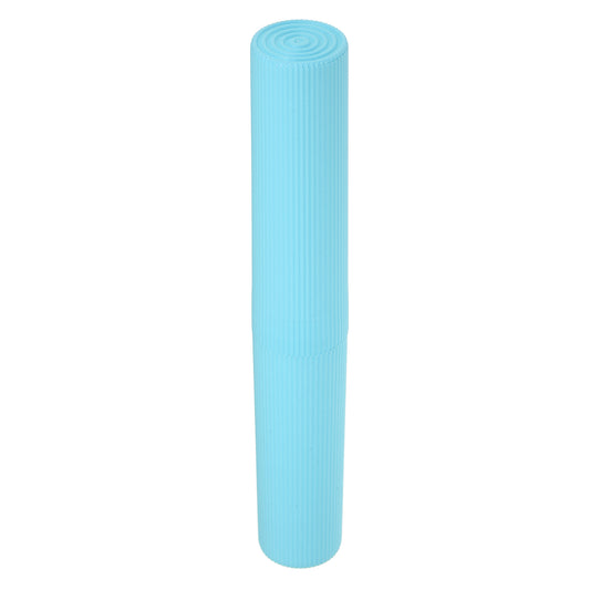 Estuche de plástico para cepillos de dientes de viaje con rayas verticales, 20 x 3 cm, color azul cielo