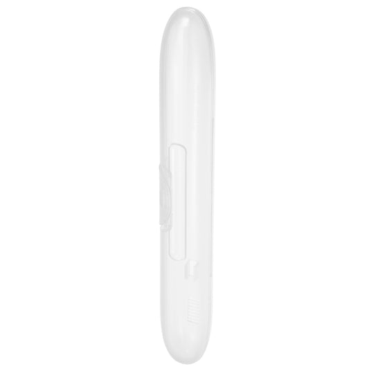 Estuche portátil para cepillos de dientes, de plástico, para viaje, 21,5 x 3 x 2,9 cm, transparente