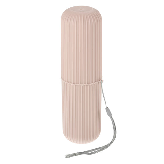 Estuche de viaje portátil para cepillos de dientes (19,3 x 6,2 x 5,7 cm), color rosa