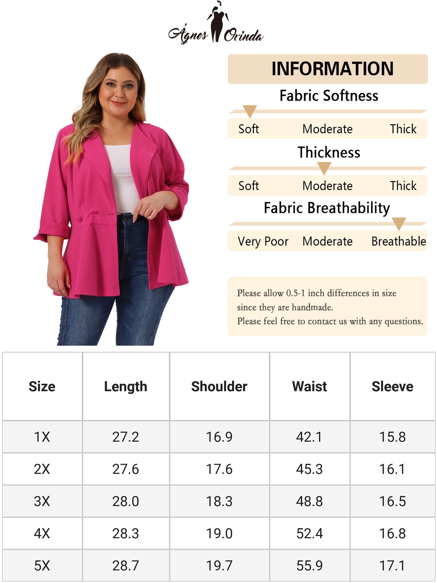 Women's Plus Size Casual Work Office Blazers Notched Lapel Button Peplum Blazer