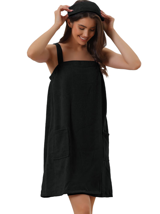 Robe de bain en tissu éponge pour femme, peignoir de spa avec sangle pour salle de sport, douche, bain