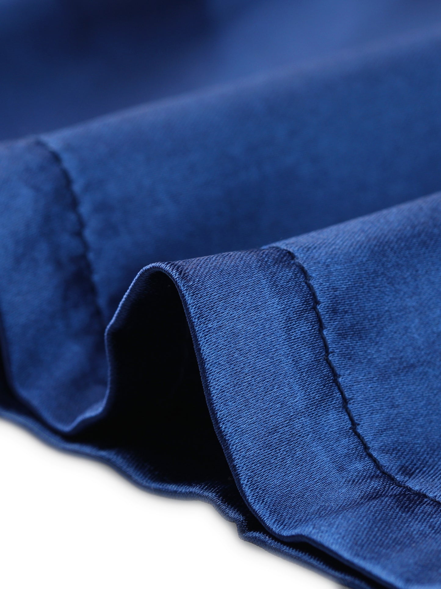 cheibear Pajama Loungewear Short Sleeves Button Down Satin Pj Sets Blue