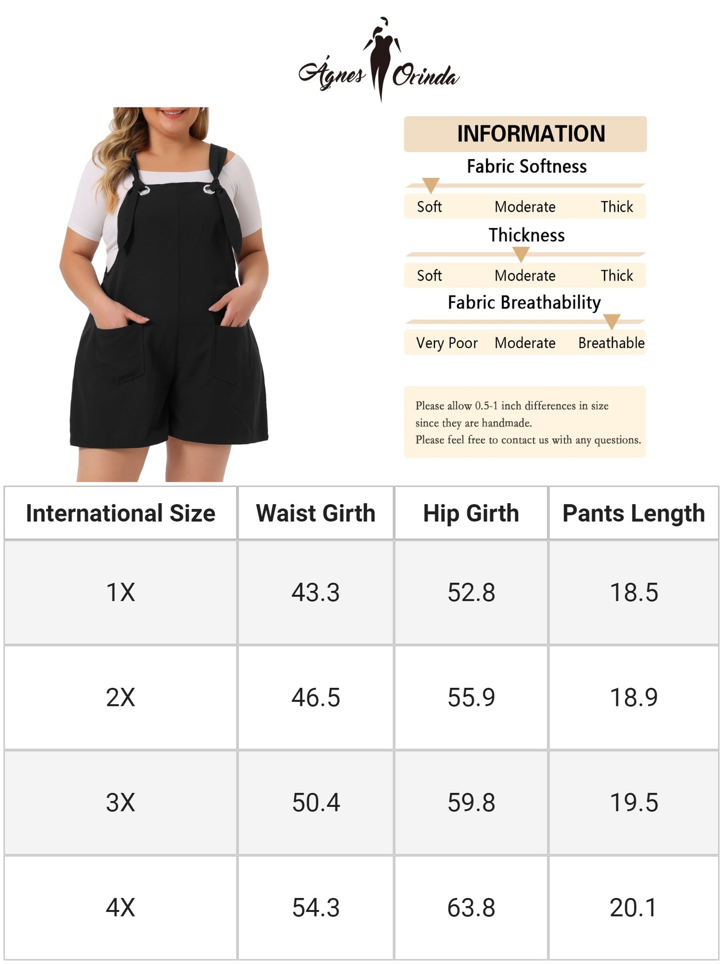 Women's Plus Size Sleeveless Square Neck Tie Shoulder Romper Shorts