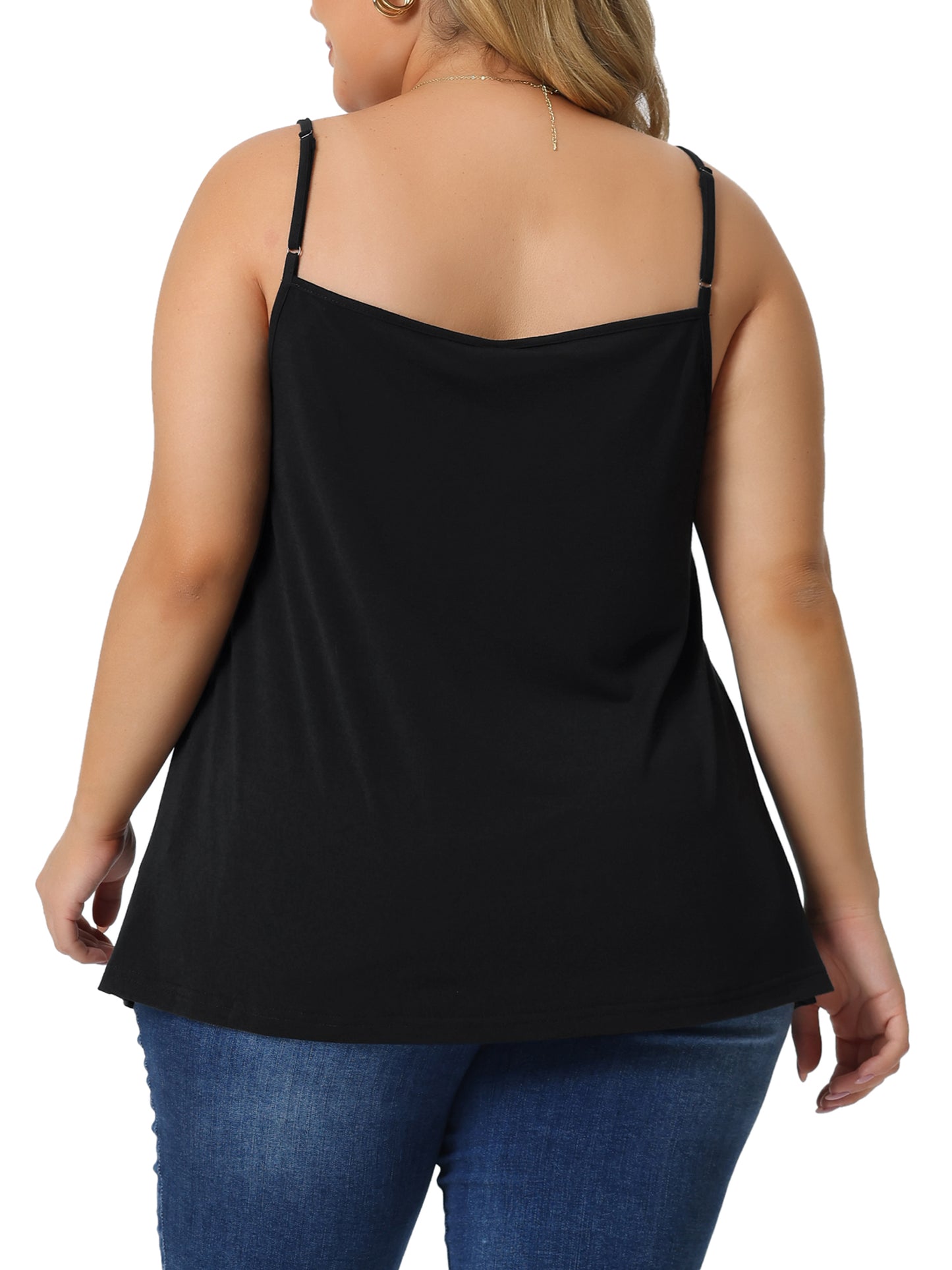 [PACK SALES] Women's Plus Size 2 Pieces Cami Adjustable Strap Elegant Basic Packs Pleated Sleeveless Tank Tops