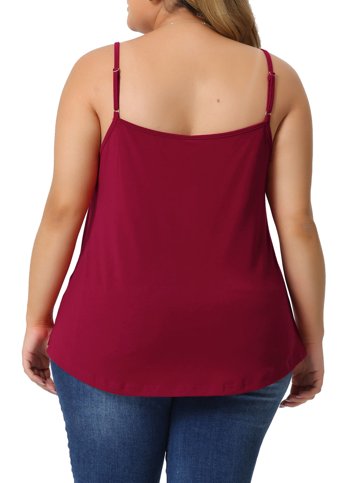[PACK SALES] Women's Plus Size 2 Pieces Cami Tank V-Neck Lace Camisole Spaghetti Strap Tops