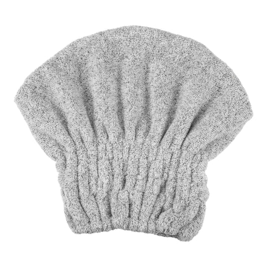 Charcoal Fiber Hair Drying Towel Strong Absorbent Lightweight Dry Cap Light Gray