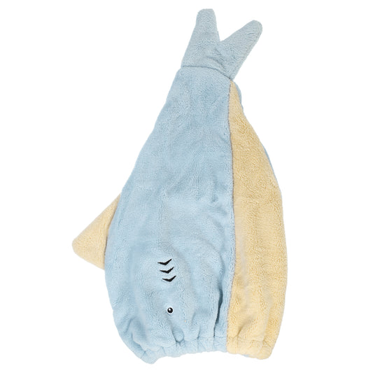 Shark Shaped Cute Hair Drying Towel Absorbent Dry Cap Towel Blue