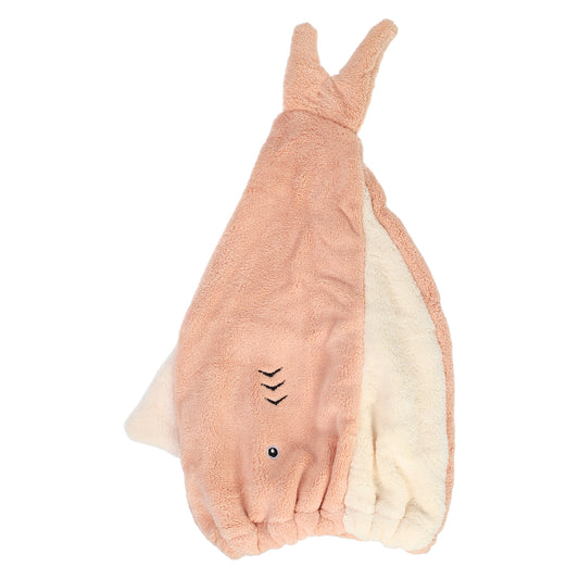 Shark Shaped Cute Hair Drying Towel Absorbent Dry Cap Towel Orange