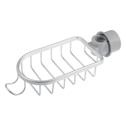 Sink Caddy Sponge Holder Faucets Caddy Organizer, 10.83"x4.25"x2.64" Silver Tone