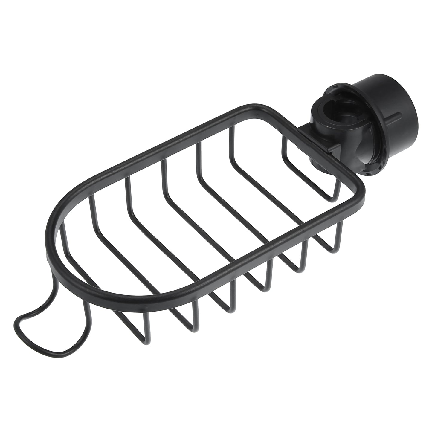 Organizador de fregadero, esponja y grifos, 27,5 x 10,8 x 6,7 cm, color negro