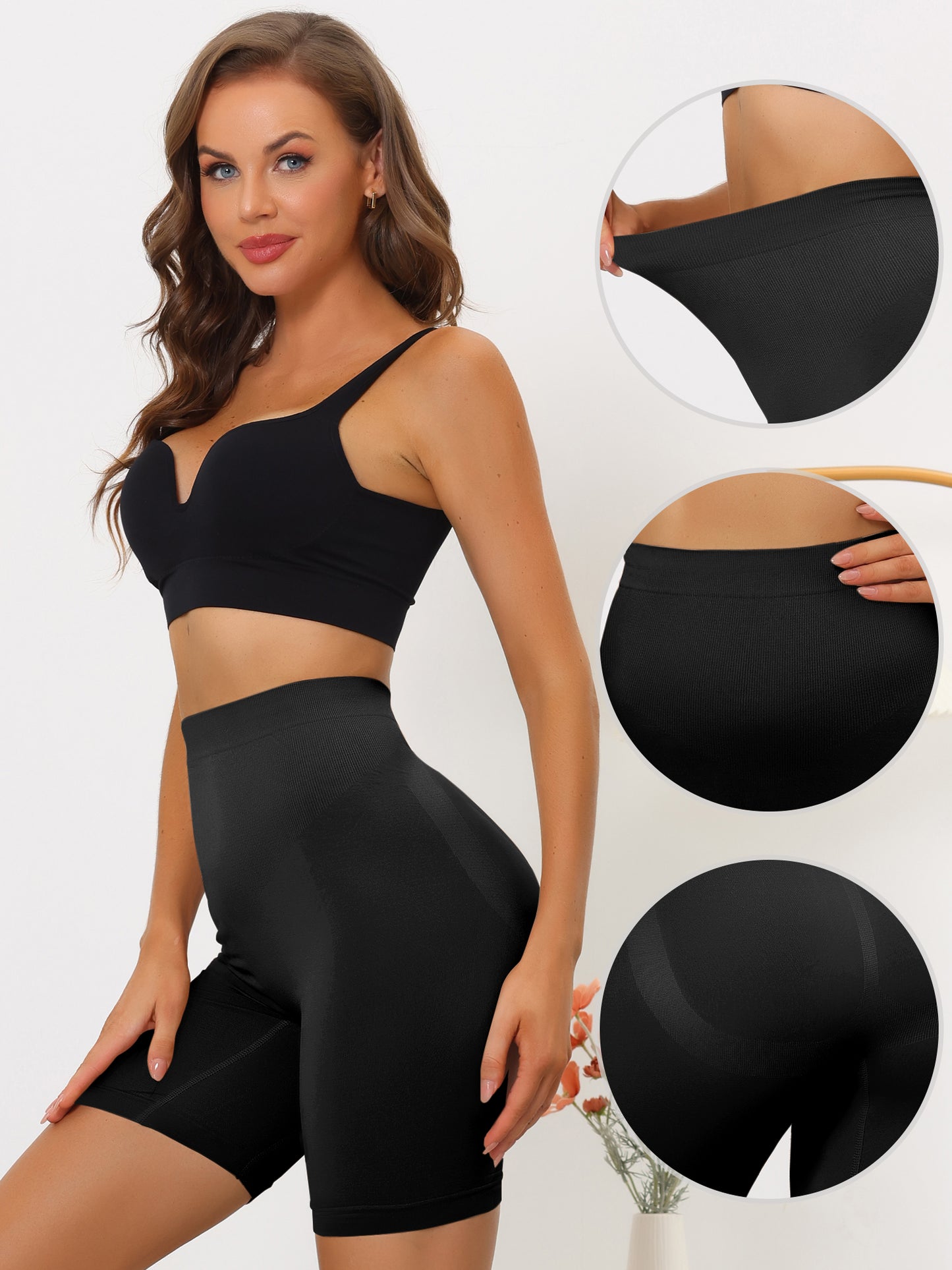 [PACK SALES] Women's 2 Pieces High Waisted Shapewear Slip Shorts Thigh Knickers Panties