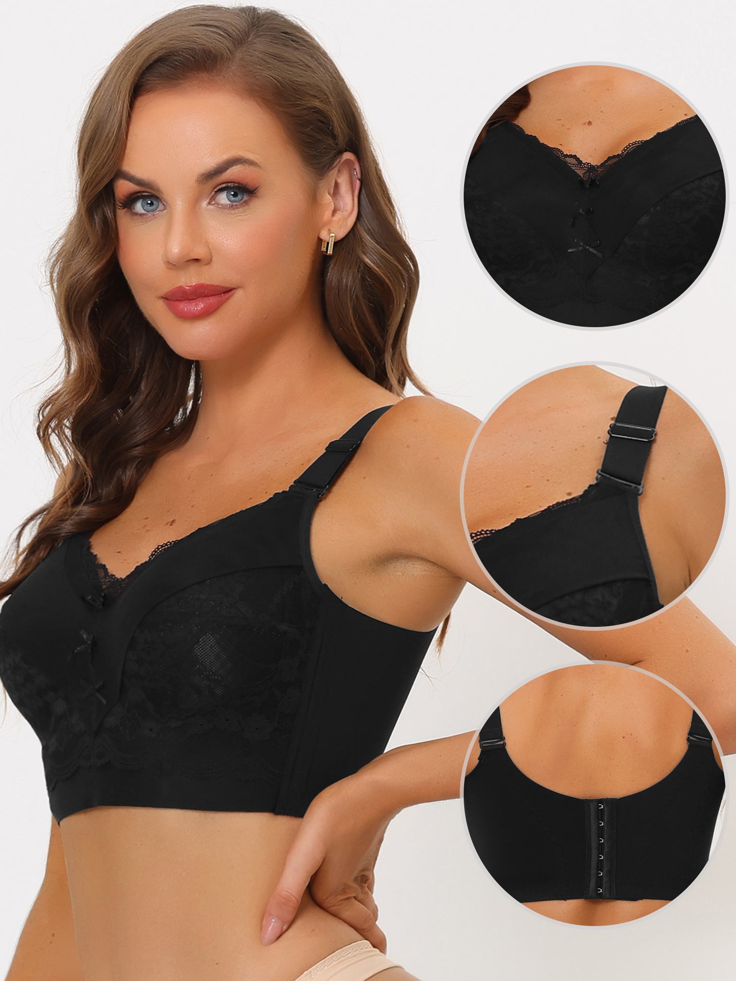 [PACK SALES] Women's 2 Pieces Full Coverage Bra Wide Straps Longline Hem Wirefree Bralette