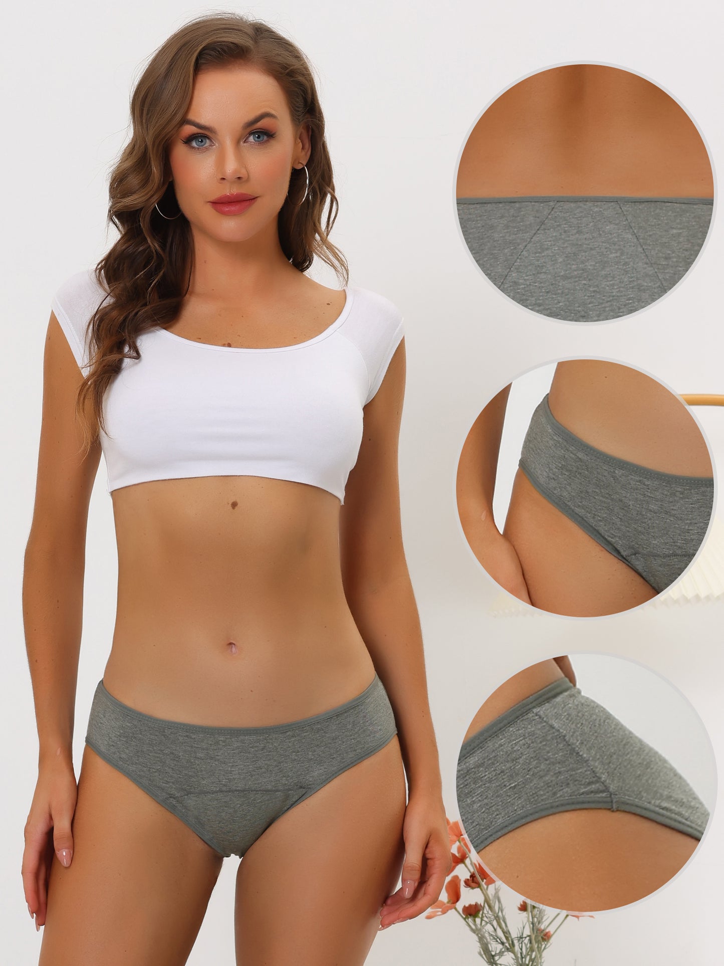 [PACK SALES] Women's 5 Pieces Underwear Mid-Rised Hipster Panties (Available in Plus Size)