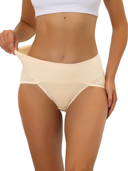 Braguita de cintura alta acanalada de corte alto para mujer (disponible en tallas grandes)