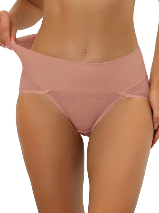 Braguita de cintura alta acanalada de corte alto para mujer (disponible en talla grande)