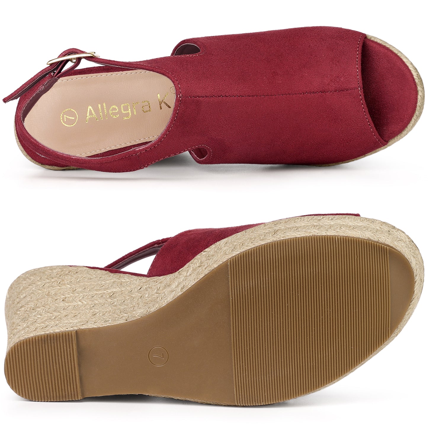 Women's Peep Toe Slingback Platform Espadrilles Wedge Heels Sandals