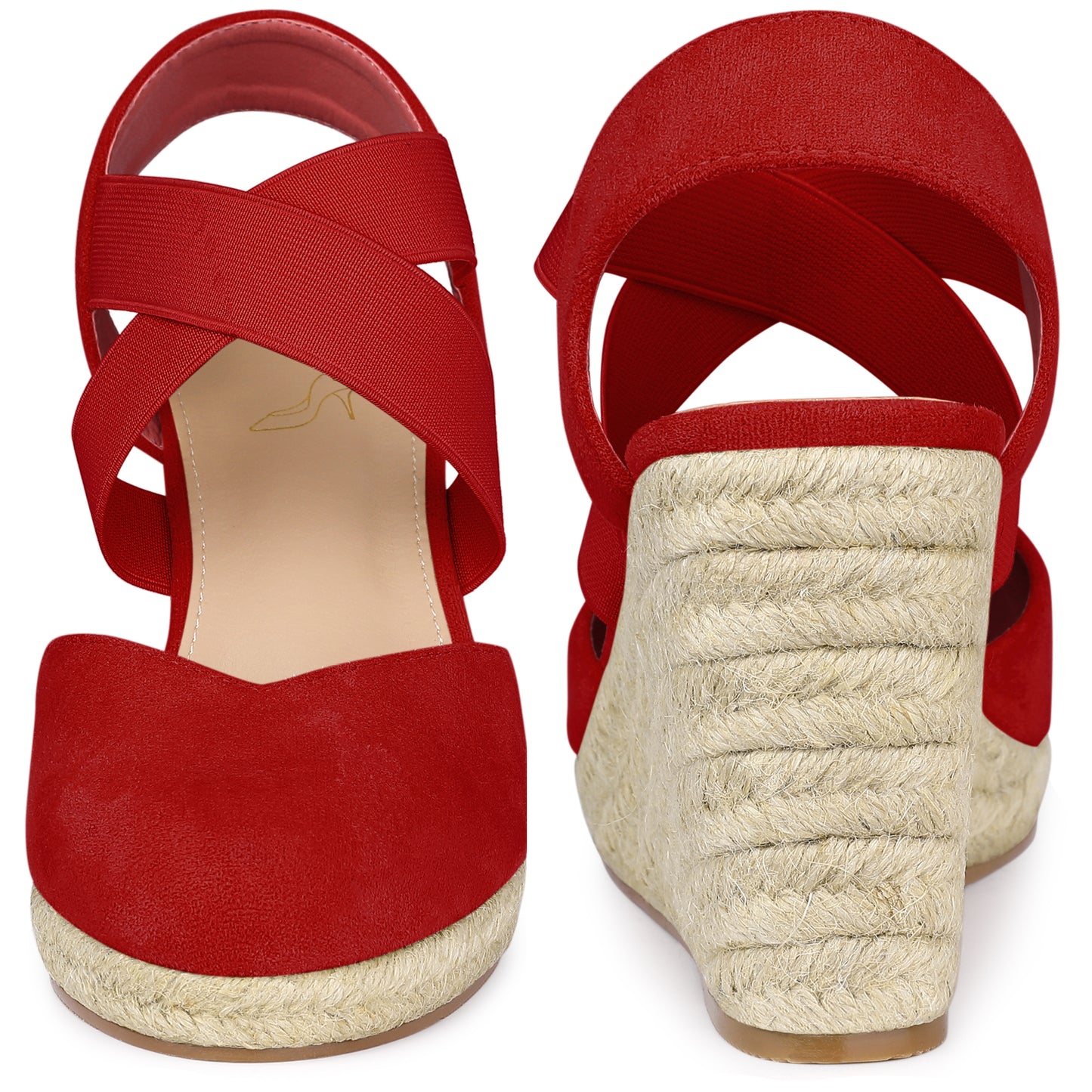 Women Platform Closed Toe Espadrille Wedge Heel Sandals