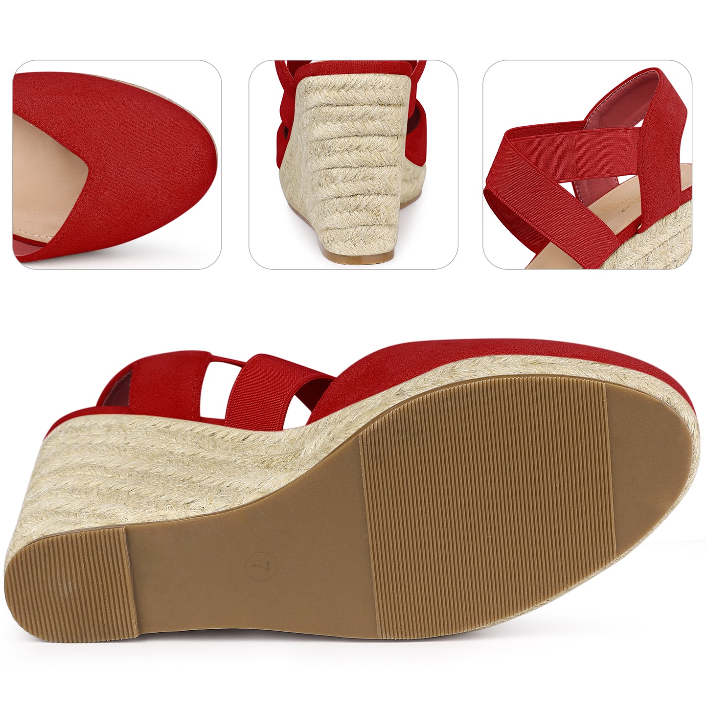 Women Platform Closed Toe Espadrille Wedge Heel Sandals