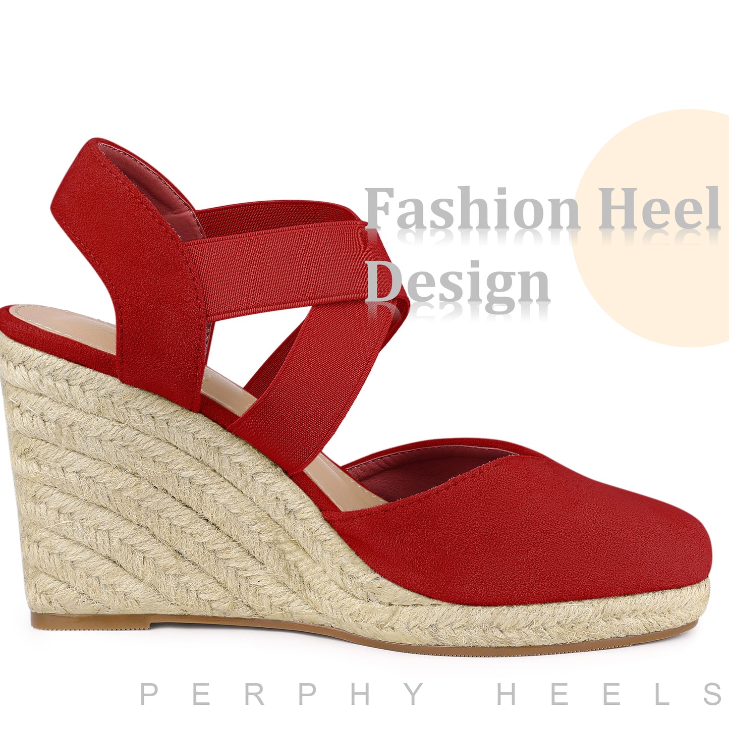 Women Platform Closed Toe Espadrille Wedge Heel Sandals