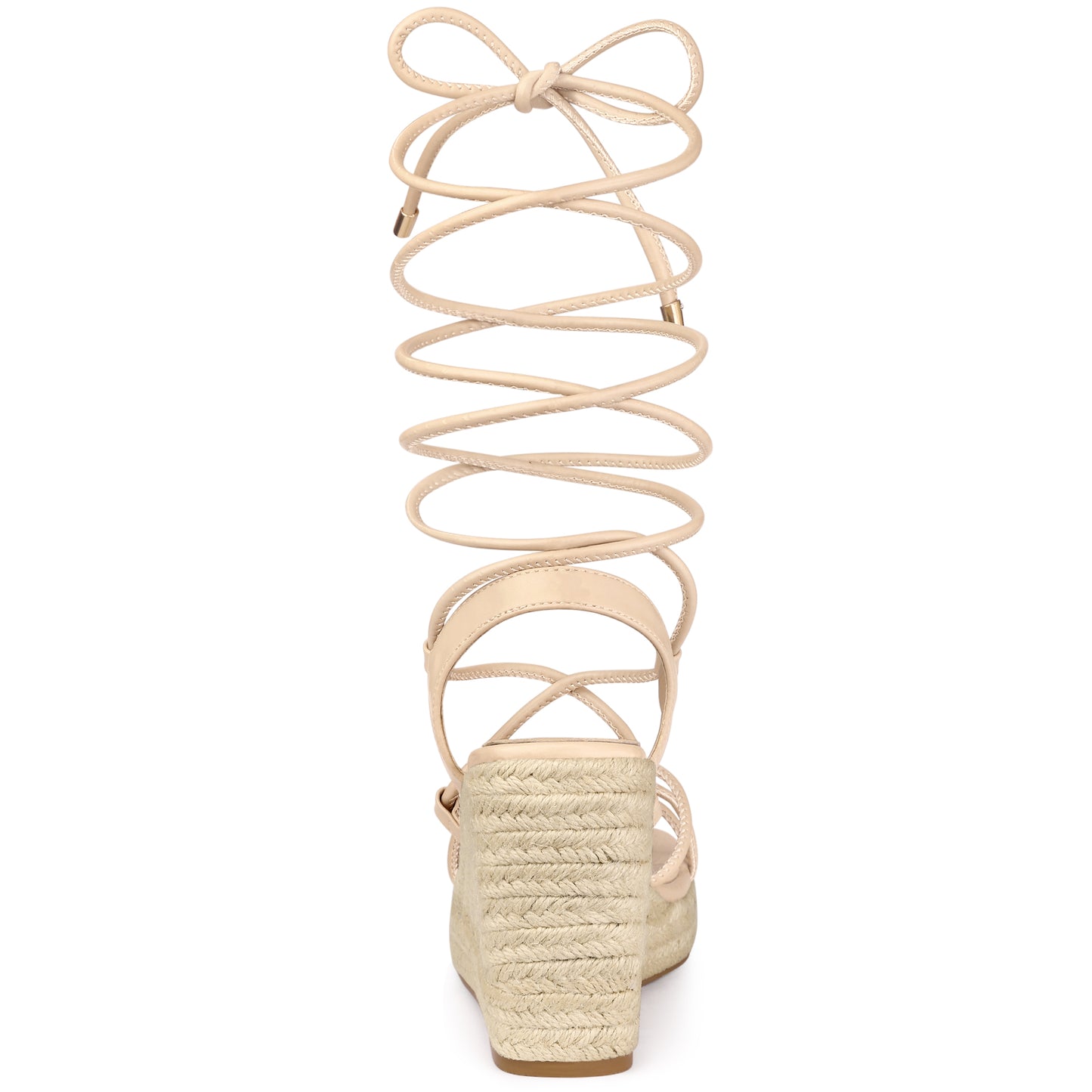 Alpargatas con plataforma, punta cuadrada y cordones para mujer