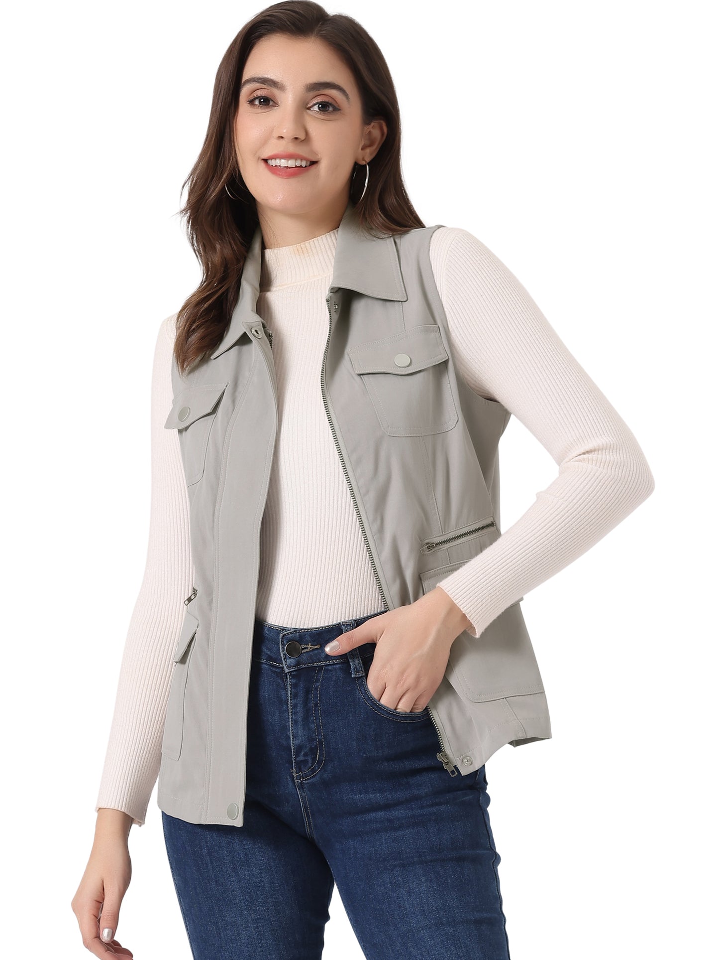 Women's Travel Vest with Pockets Summer Sleeveless Cargo Utility Vest (Available in Plus Size)