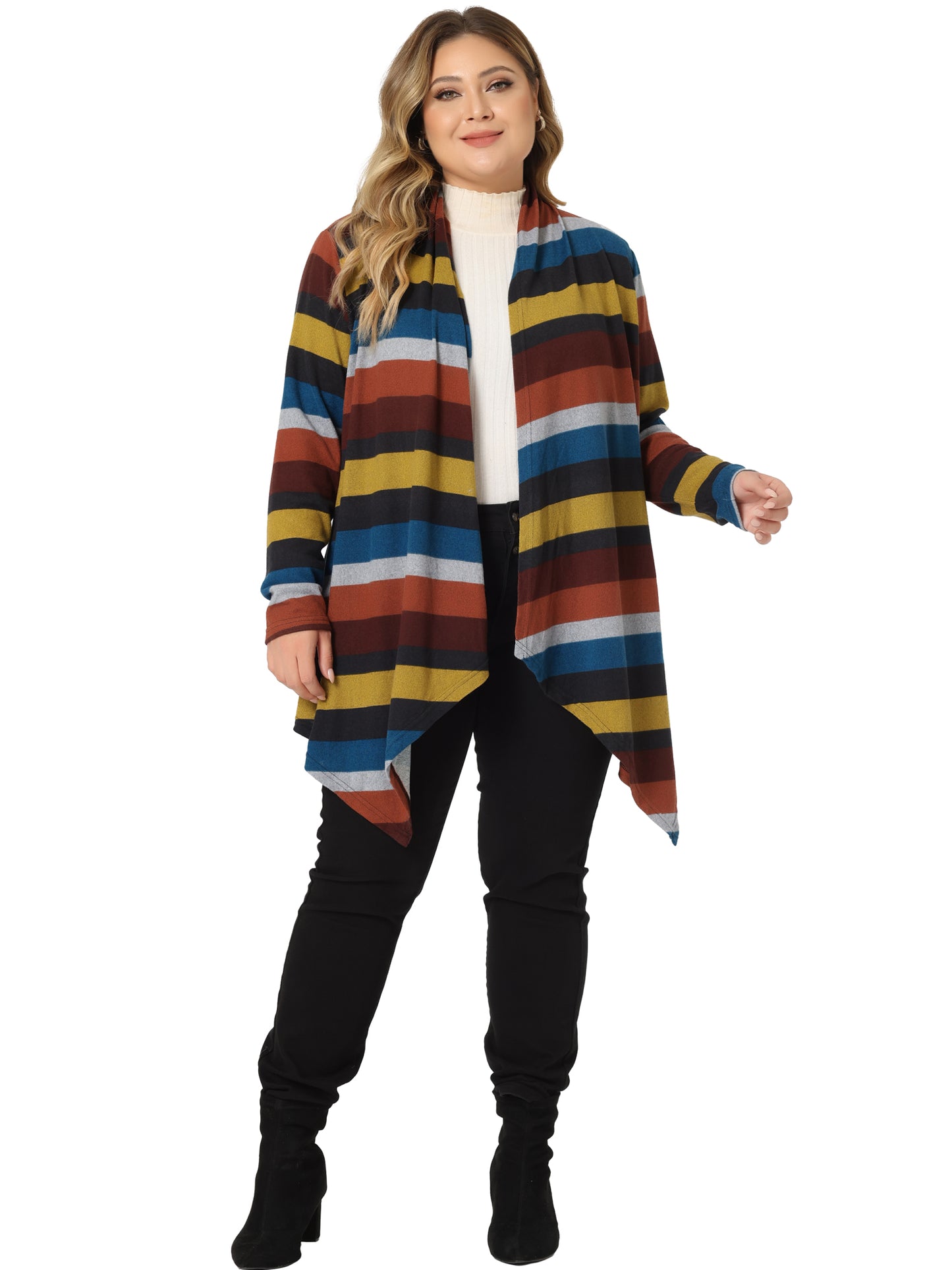 Women Plus Size Cardigan Long Sleeve Lightweight Fall Open Front Knitwear