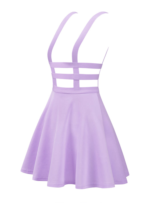 Falda plisada de verano para mujer, con cintura elástica, estilo kawaii, con tirantes y corte A