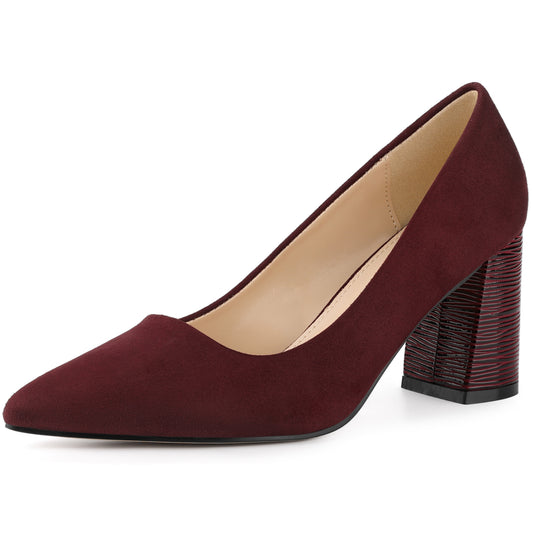 Zapatos de vestir para mujer con punta puntiaguda, sin cordones, estampado a cuadros, punta cerrada y tacón grueso