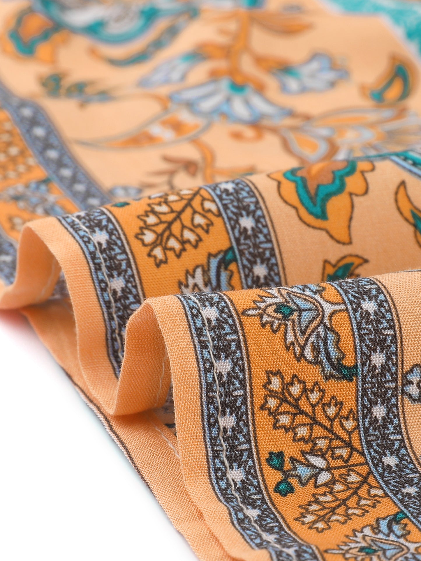 Falda larga estilo bohemio para mujer, de verano, con estampado floral campesino, cintura elástica, corte A