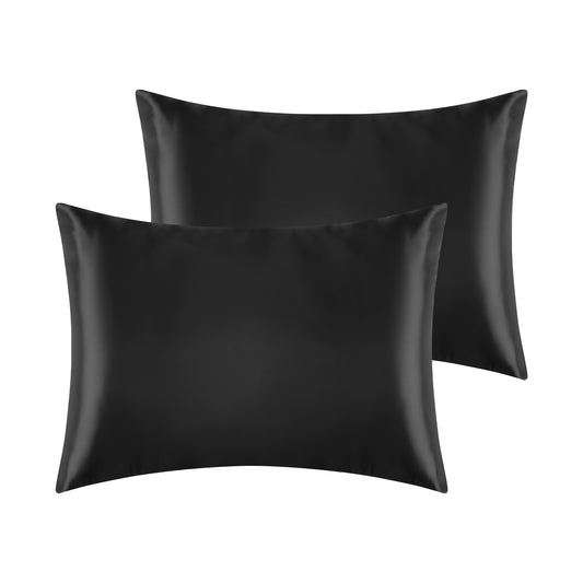 Satin Pillowcase for Hair and Skin Breathable and Soft Set of 2 with Envelope Closure