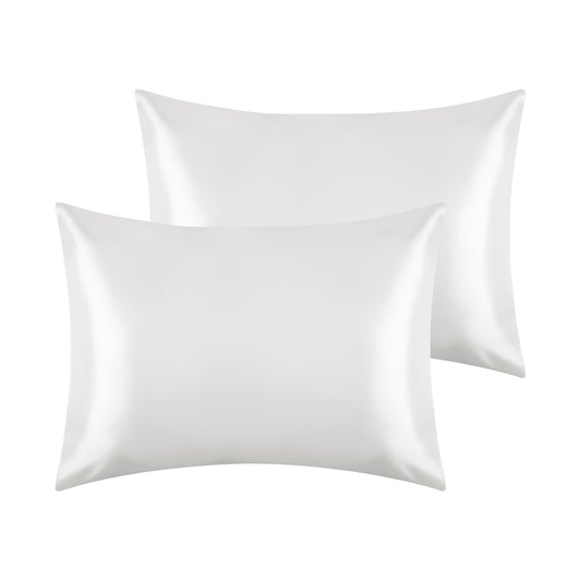 Satin Pillowcase for Hair and Skin Breathable and Soft Set of 2 with Envelope Closure