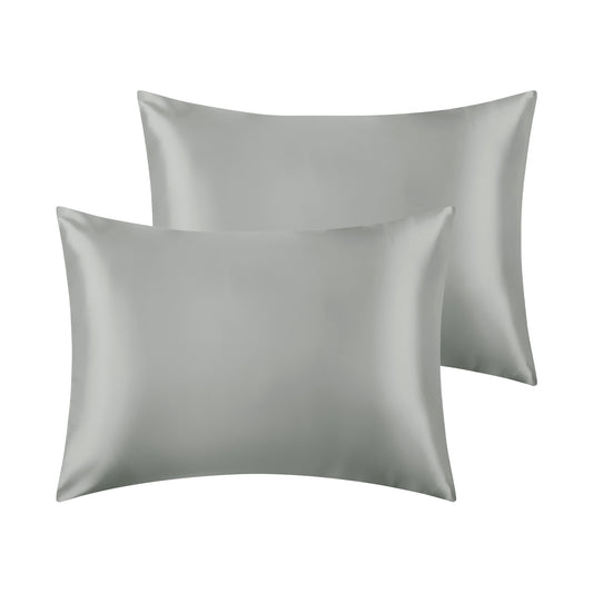 Satin Pillowcase for Hair and Skin Breathable and Soft Set of 2 with Envelope Closure