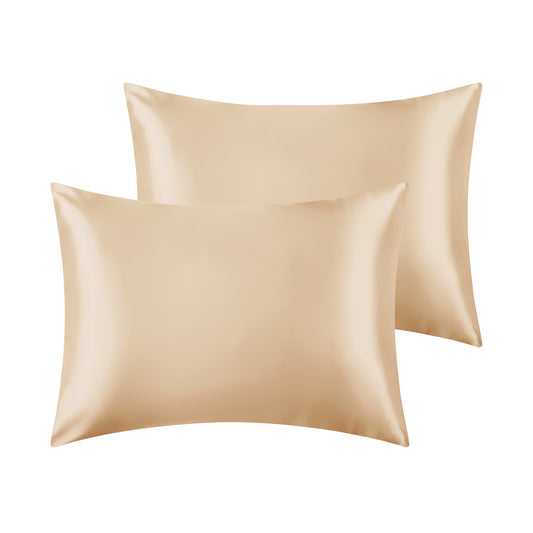 Satin Pillowcase for Hair and Skin Breathable and Soft Set of 2 with Envelope Closure