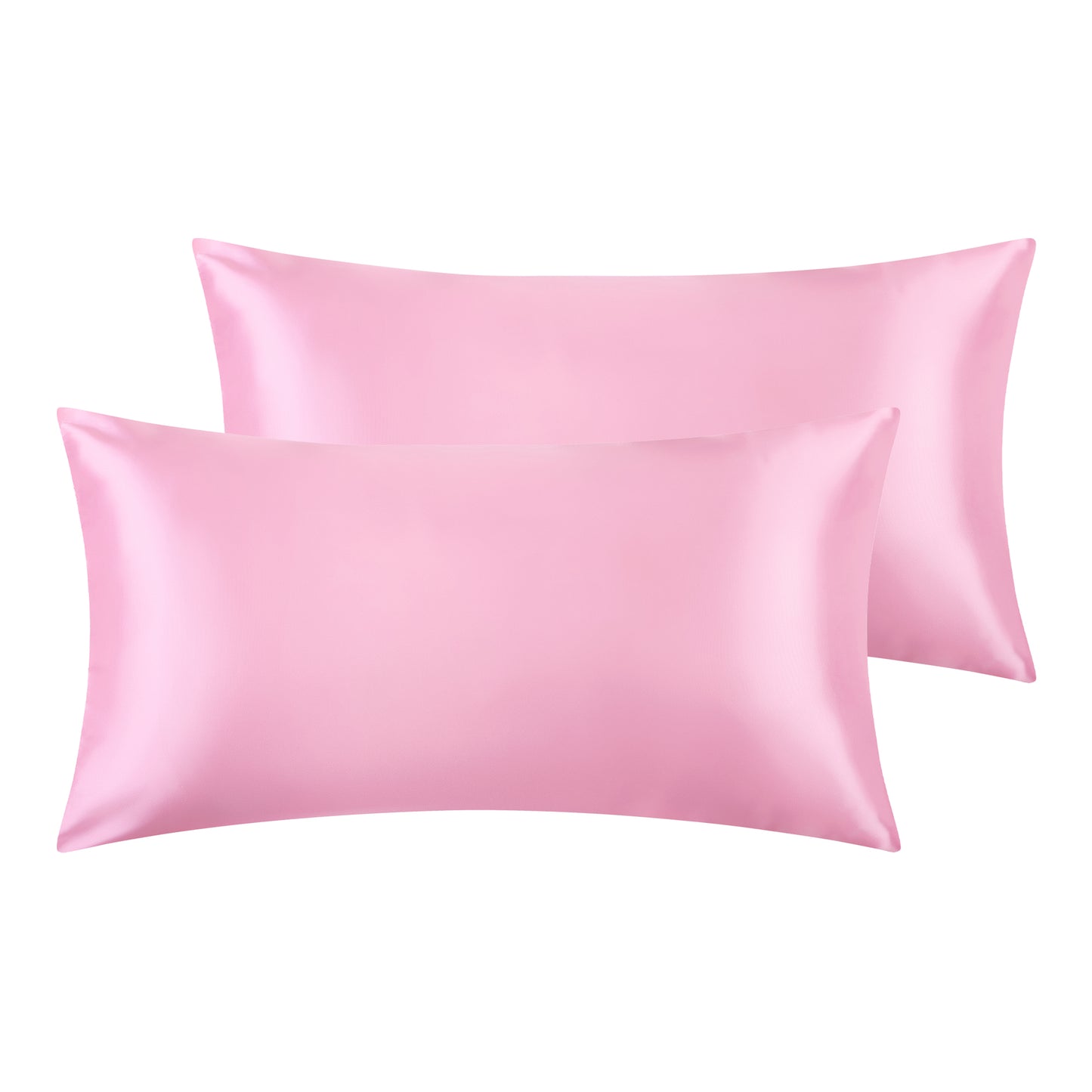 Satin Pillowcase for Hair and Skin Breathable and Soft Set of 2 with Envelope Closure